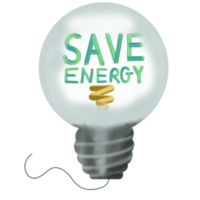 Save energy light bulb Save the earth,Eco friendly handdrawn drawing illustration png