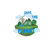 salvar el planeta salvar el tierra, eco simpático dibujado a mano dibujo ilustración png