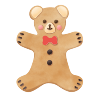 ours Noël biscuits main tiré l'eau Couleur illustration png