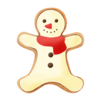 A snowman cookies hand drawn water color illustration png