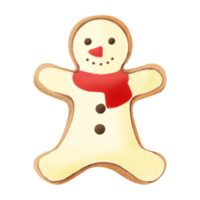 une bonhomme de neige biscuits main tiré l'eau Couleur illustration png