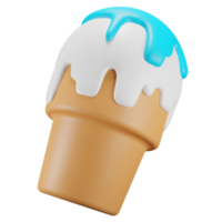 3d hacer hielo crema cono png