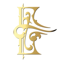 golden decorative letter e png