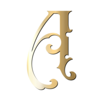 guld logotyp brev en png