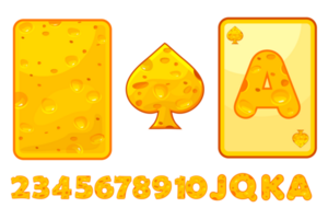 Cheesy set for creating playing cards for a mobile game. spades suit png