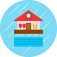 Beach hut Vector Icon Design