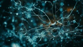 resumen azul cerebro sinapsis comunicación celular naturaleza tecnología generado por ai foto