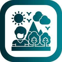 Hiking Vector Icon Design