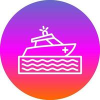 Rescue boat Vector Icon Design