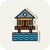 Beach hut Vector Icon Design