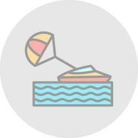 Parasailing Vector Icon Design