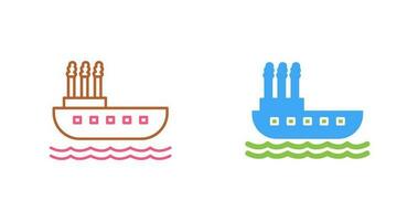 icono de vector de barco de vapor