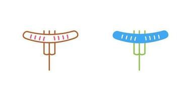 Sausage on Fork Vector Icon