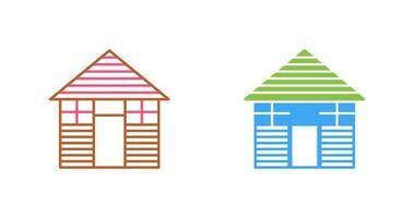 Wood Cabin Vector Icon