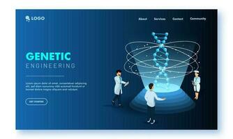 Responsive Landing Page or Hero Banner Design for Genetic Engineering Concept. vector