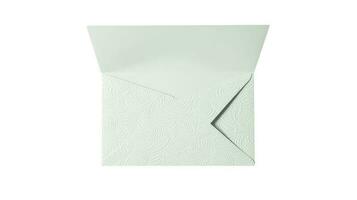 Pastel Green Embossed Floral Craft Envelope Element. photo