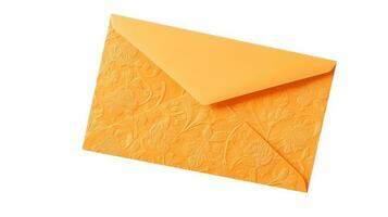 Top View of Embossed Floral Envelope Element  in Orange Color. photo