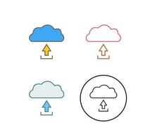 icono de vector de carga única en la nube