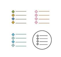 Unique Numbered list Vector Icon