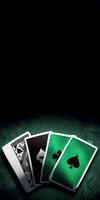 Poker or Playing Cards on Dark Green Vintage Flourish Background. Concept of Gambling, Casino Game. Generative AI. photo