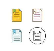 Unique Bookmarked Document Vector Icon