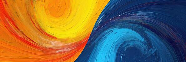Complementary Pair Colors of Abstract Acrylic Paint Background. . photo