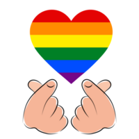 orgullo mini corazón, mano haciendo pequeño corazón, yo amor usted o mini corazón firmar aislado png