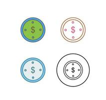 Dollar Coin Vector Icon