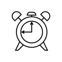 Outline Alarm clock design for web or mobile app png