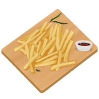 français frites avec ketchup et moutarde png