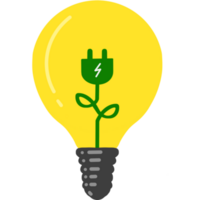 green energy saving light bulb, Green energy set, power plug png
