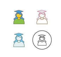 Unique Female Graduate Vector Icon