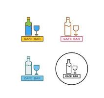 Unique Drinks Cafe Vector Icon