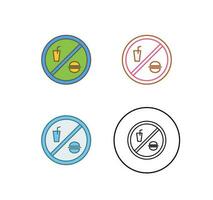 No Food or Drinks Vector Icon