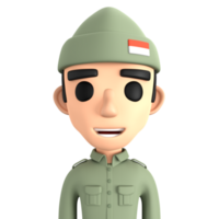 Indonesia independence day 3D Avatar Veteran png
