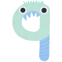 monster lägre fall alfabet q png