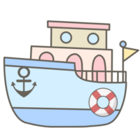 süß Pastell- Fischer Boot png