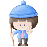 Cute hiker character png