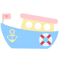 süß Pastell- Fischer Boot png