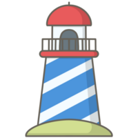 schattig pastel vuurtoren png