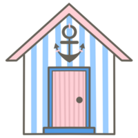 schattig kleurrijk strand huis png