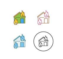 Unique Fire Consuming House Vector Icon