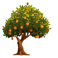 Orange Baum transparent Hintergrund, ai generativ png