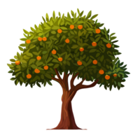 Orange Baum transparent Hintergrund, ai generativ png