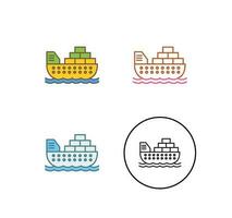 Cargo Ship Vector Icon