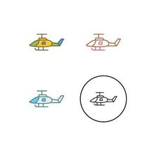 icono de vector de helicóptero militar