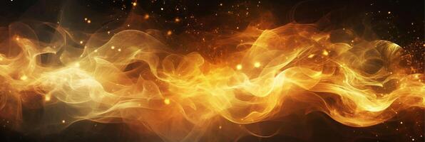 Golden smoke . Abstract wallpaper luxurious luxury sparkling background.golden smoke and fire. photo