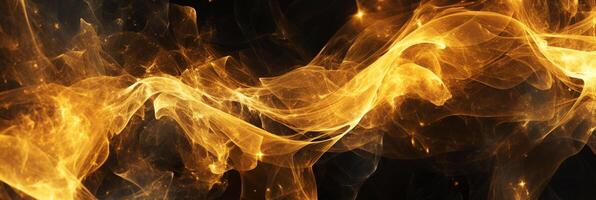 Golden smoke generative ai. Abstract wallpaper luxurious luxury sparkling background.golden smoke and fire. Generative AI photo