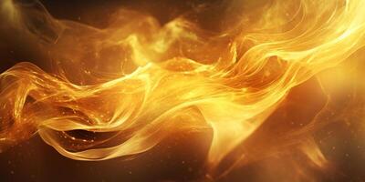 Golden smoke generative ai. Abstract wallpaper luxurious luxury sparkling background.golden smoke and fire. Generative AI photo