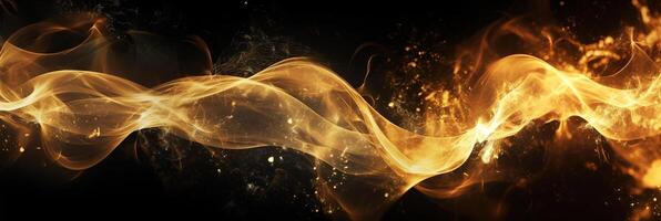 Golden smoke . Abstract wallpaper luxurious luxury sparkling background.golden smoke and fire. photo